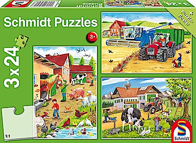 Puzzle - Auf dem Bauernhof (3x24 Teile)