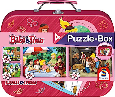 Puzzle-Box - Bibi & Tina (2x100 & 2x150 Teile, Metallkoffer)