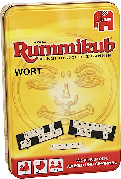 Original Rummikub Wort - Kompakt in Metalldose