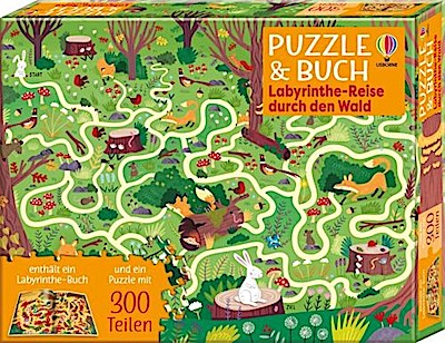 Puzzle & Buch: Labyrinthe-Reise durch den Wald (300 Teile)
