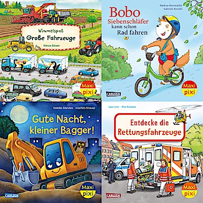 Maxi-Pixi-4er-Set 123: Große Räder - kleine Räder (4x1 Exemplar)