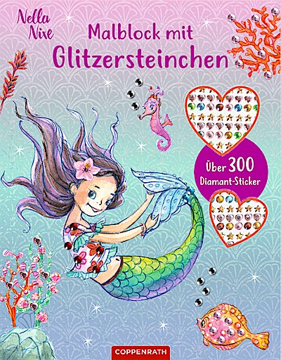 Malblock mit Glitzersteinchen