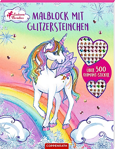 Malblock mit Glitzersteinchen
