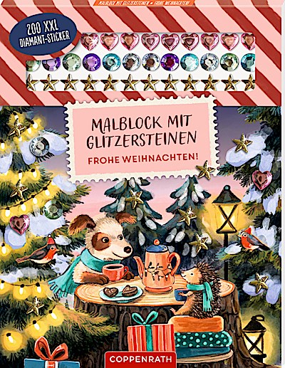 Malblock mit Glitzersteinen