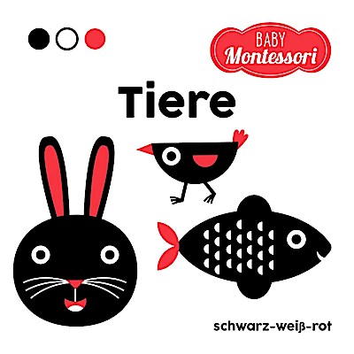 Tiere schwarz - weiß - rot (Kontrastbuch)