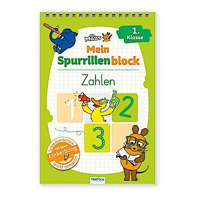 Die Maus - Mein Spurrillenblock Zahlen Übungsbuch